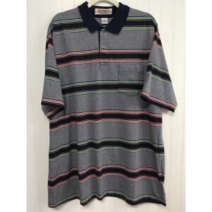 Munsingwear Slammer Polo Shirt Men’s Large Striped Blue Golf Classic